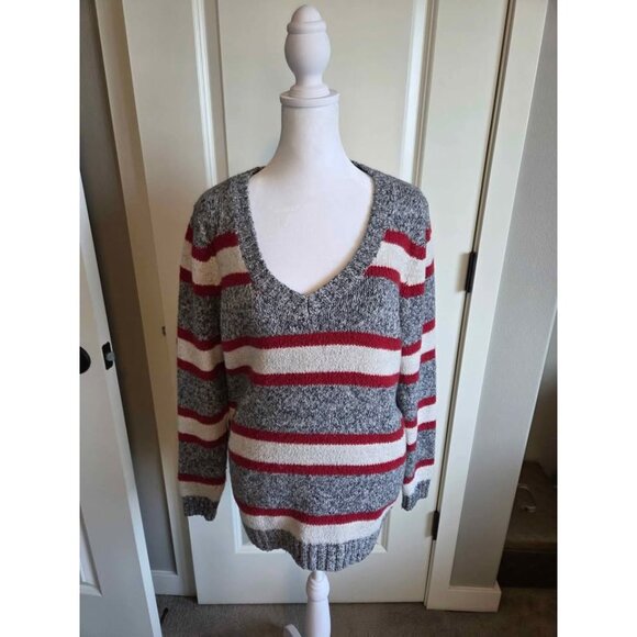 Women's chunky V neck sweater large - Picture 2 of 10